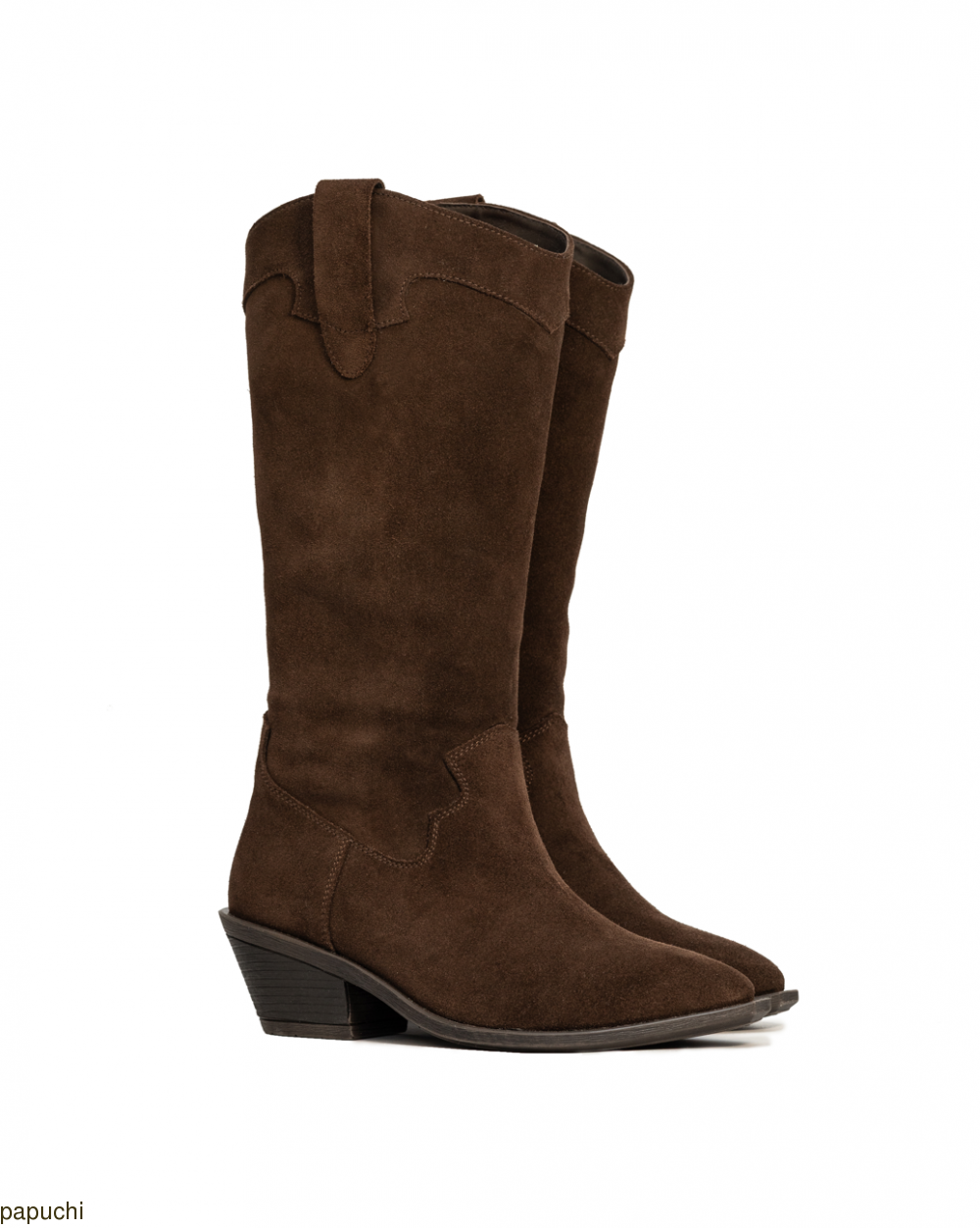 КОВБОЙКИ темно-коричневі замшеві 30-24 0